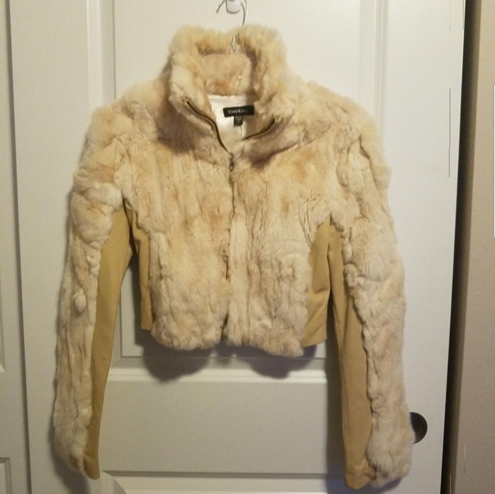 bebe fur/ leather jacket